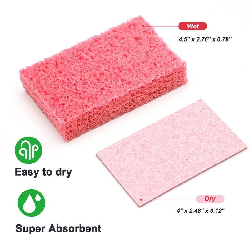 ARCLIBER Cellulose Sponges,Heavy Duty Scrub Kitchen Sponge,Clean Tough Messes Without Scratching,Pop Up Eco DIY (6 Pack) - Image 2